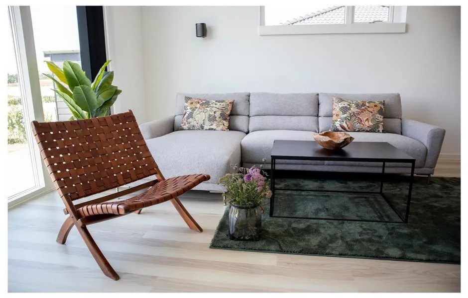 Сгъваем стол от тиково дърво и кожа Montana - House Nordic