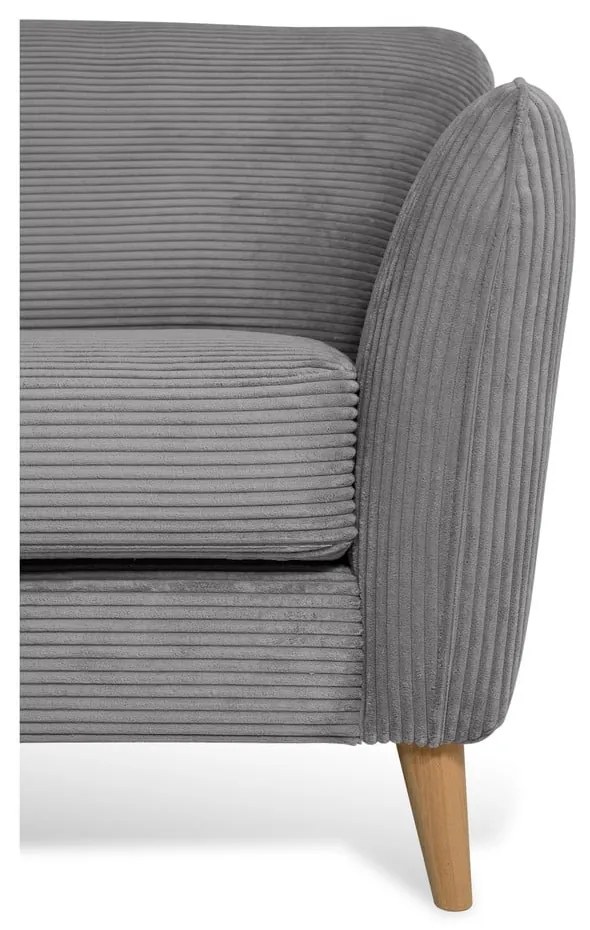 Тъмносив ъглов диван от рипсено кадифе (ляв ъгъл) Paris – Scandic