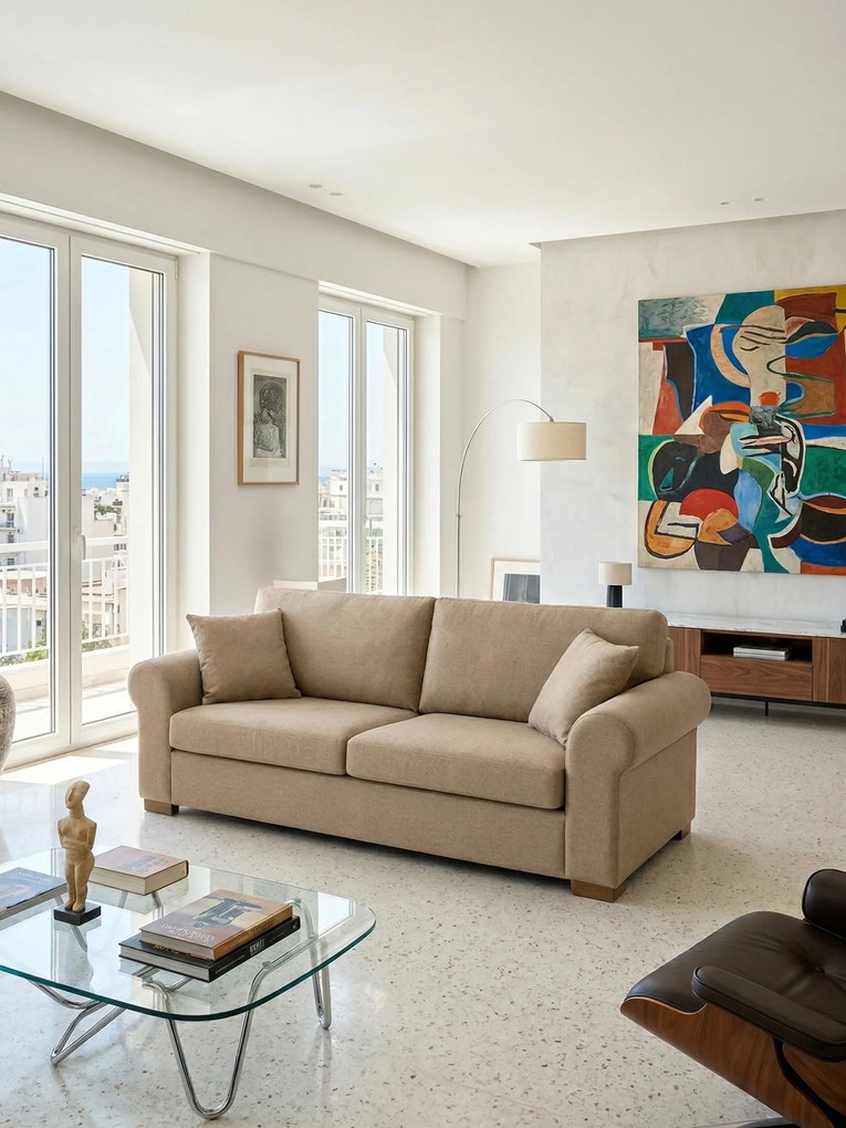 Диван Orpheas триместен-210L 90D cm-Sand