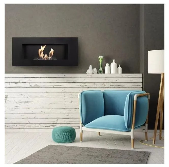 DELTA2/CZARNY/TUV - Вграден биокамина DELTA2 40x90 см, 2kW, черна