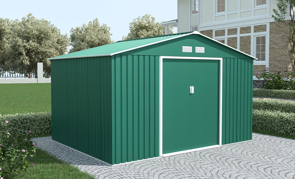 Градинска барака Aria XL цвят Зелена 340х383х210см