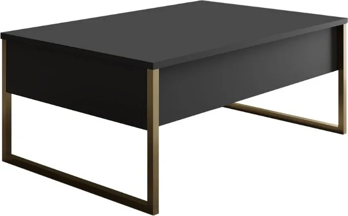 Холна маса Luxe от метал и меламин – антрацит / златен цвят 90×60×40 см