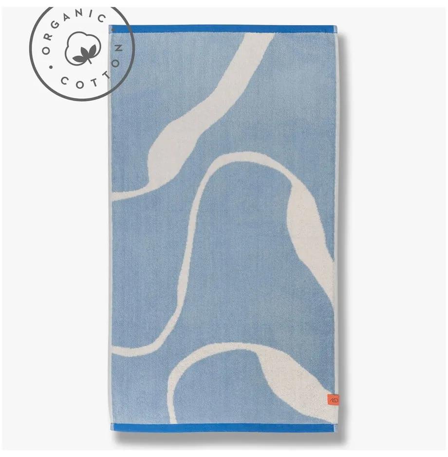 Бяла и синя кърпа от органичен памук 70x133 cm Nova Arte - Mette Ditmer Denmark