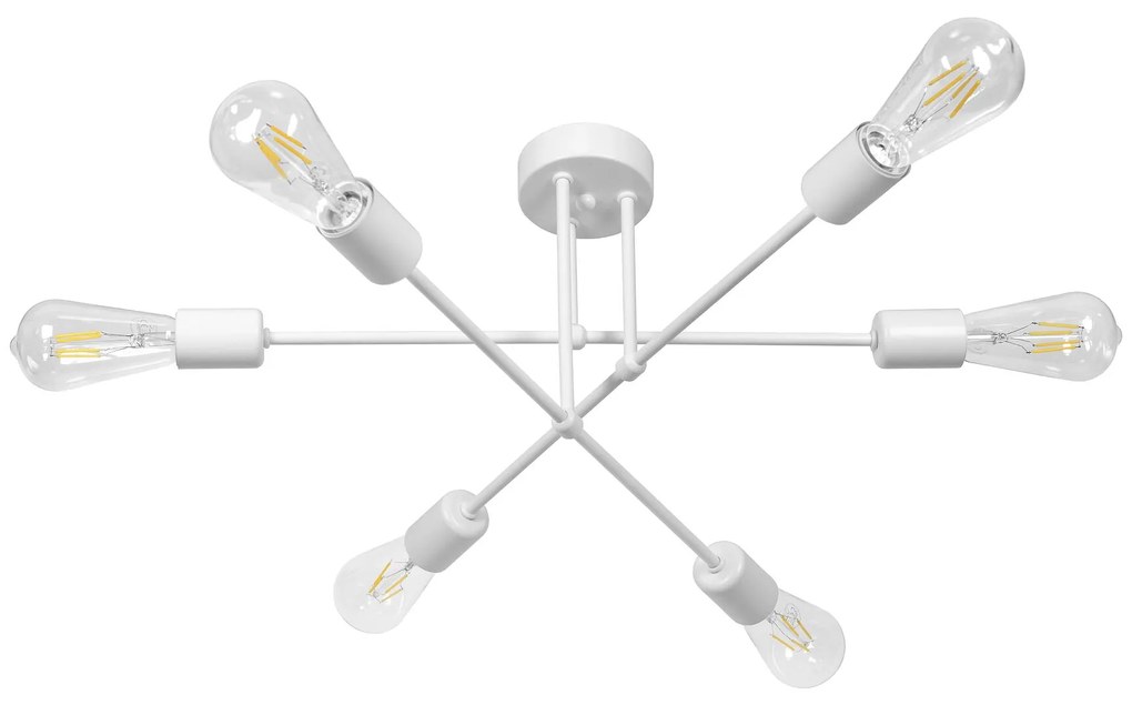 Плафон КОМПАС, бял, 6xE27