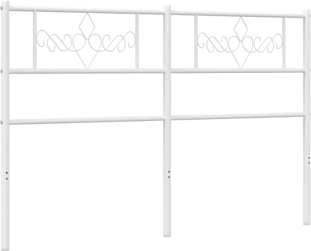 355351 vidaXL Метална резервна табла за легло, бяла, 160 см