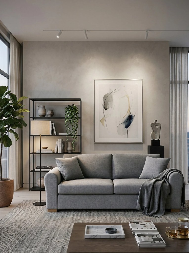 Диван Orpheas двуместен-165L 90D cm-Light gray