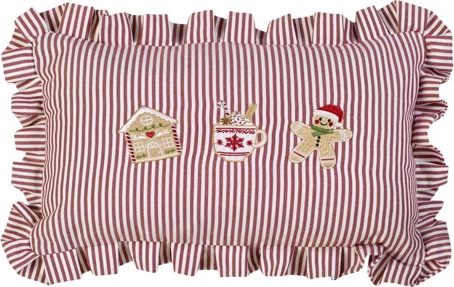 Декоративна възглавница с коледен мотив 30x50 cm Christmas Gingerbread Stripe – Catherine Lansfield