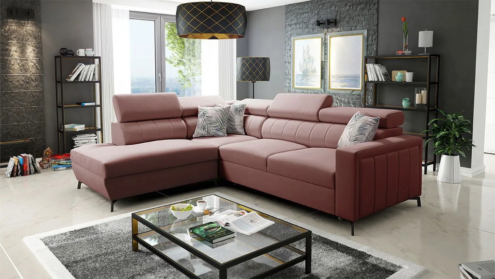 Ъглов диван Baltico III Mini-Left-Roz