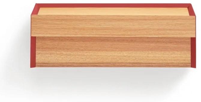 Червено висящо нощно шкафче с дъбов плот Arista – Teulat