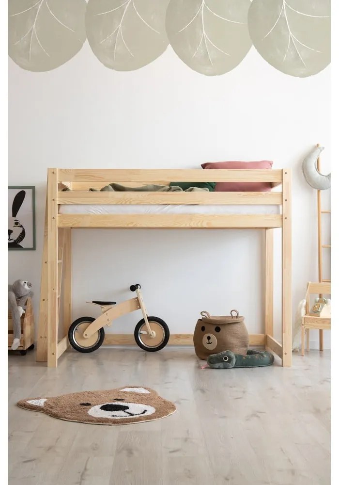 Повдигнато детско легло от борова дървесина 80x200 cm CLPBA - Adeko