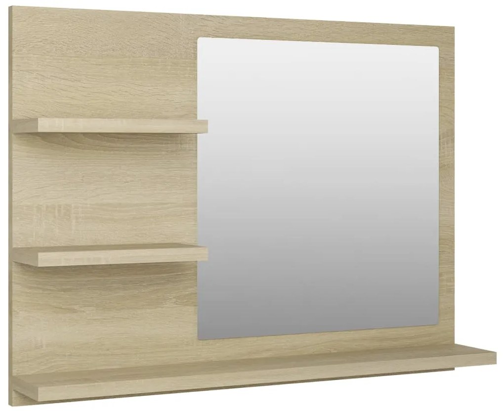 805009 vidaXL Огледало за баня, дъб сонома, 60x10,5x45 см, инженерно дърво