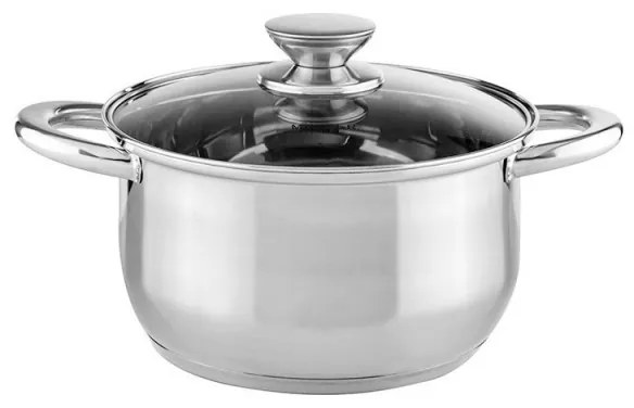 Комплект съдове за готвене Muhler MR-1242, 12 части, Неръждаема стомана, Трислойно дъно, Индукция, Сребрист