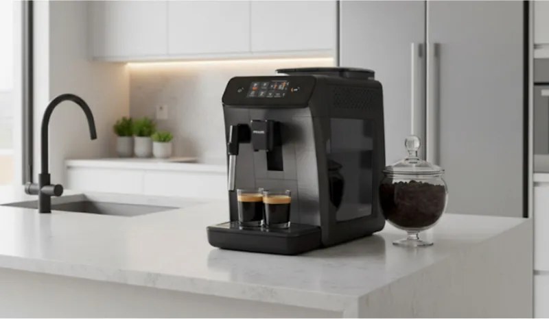 Разопакован: Еспресо машина Philips EP0824/00, 1500W, 15 bar, 1.8l, 12-степенна мелачка, Touch Screen, Таймер, AquaClean, Aroma Extract, My Coffe Choice, Черен/мат