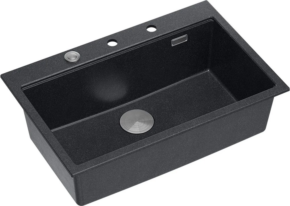 гранитна мивка MARC 110 WORKSTATION Black Metallic