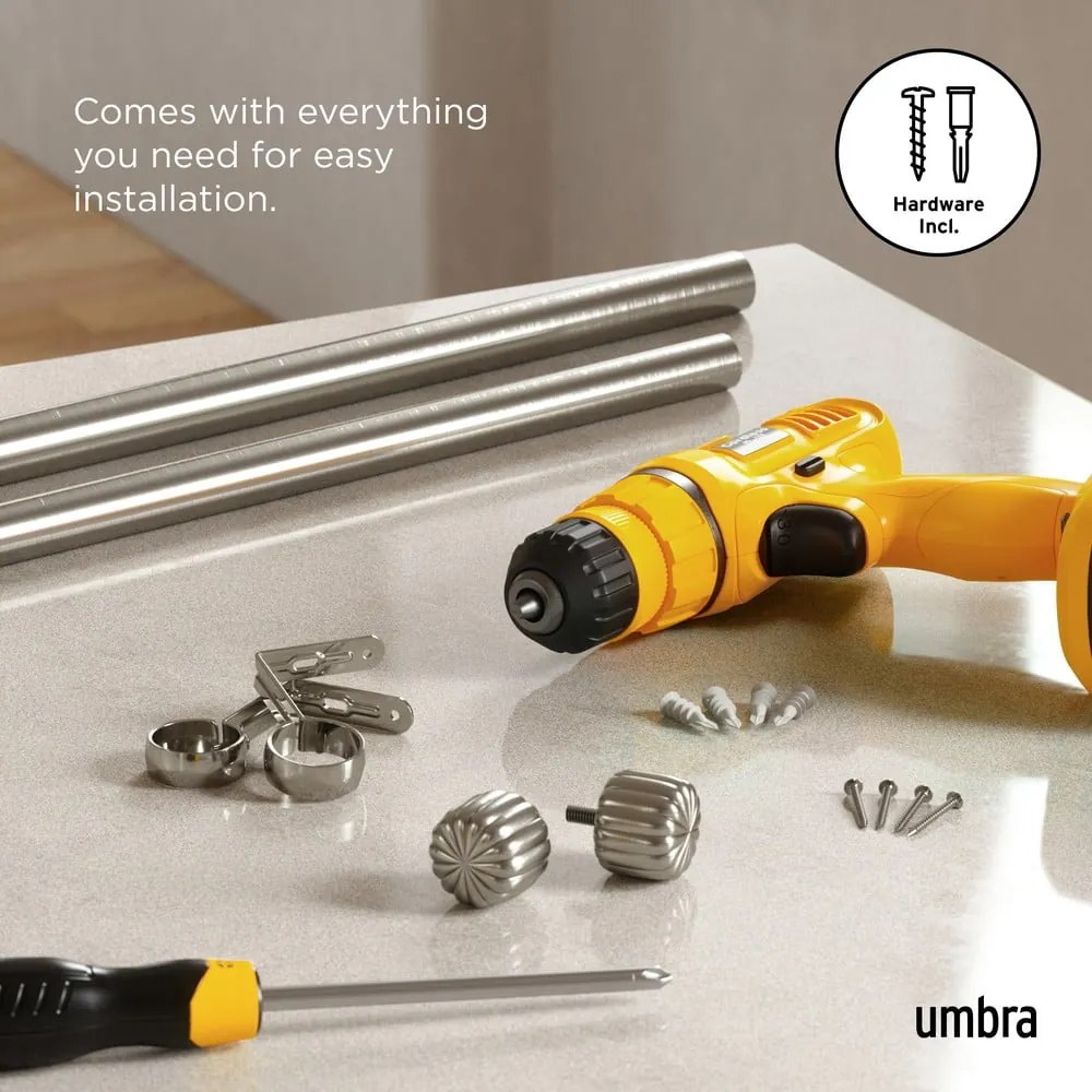 Стоманен разширяем прът за завеси в сребрист цвят 168 - 305 cm Cleo – Umbra