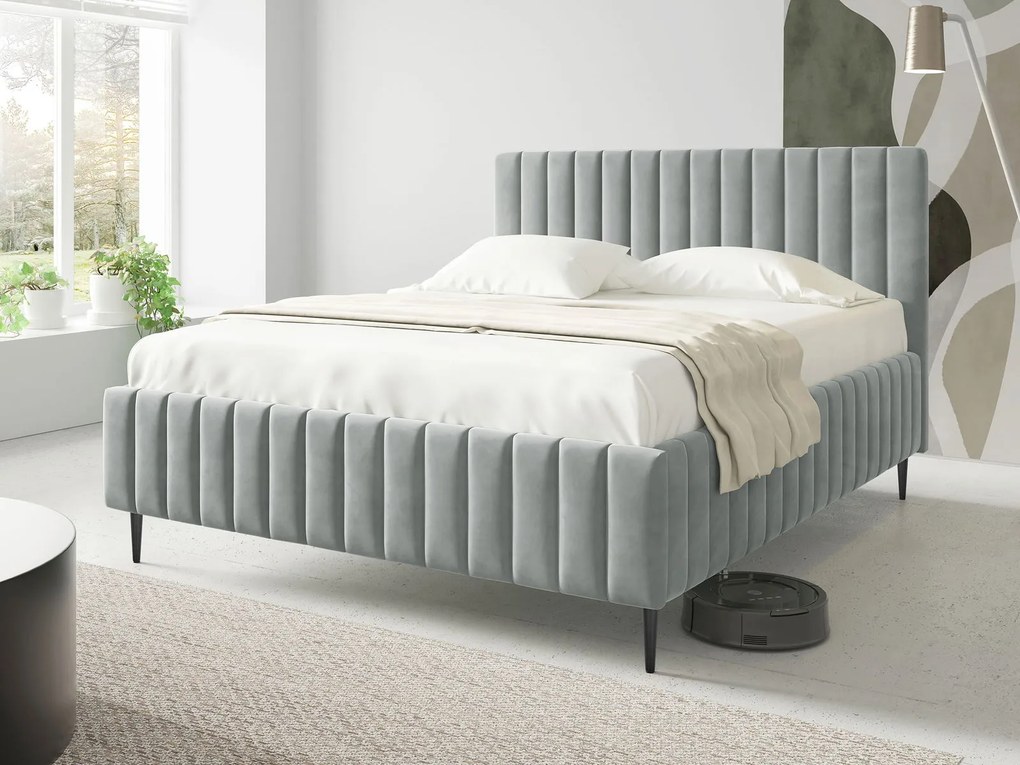 Тапицирано легло Lewezo-Сиво-140 x 200