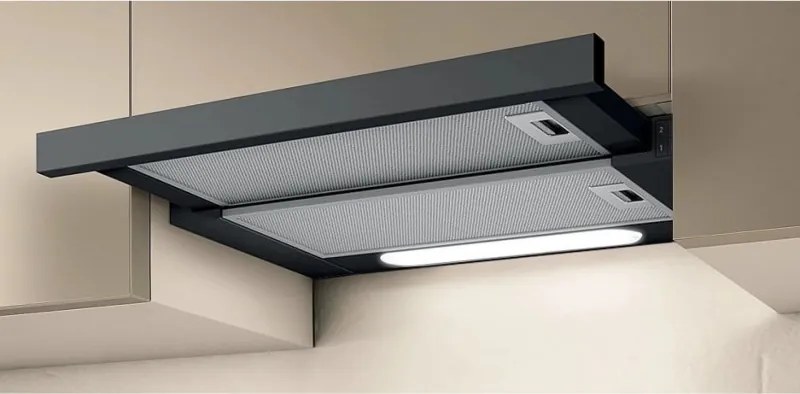 Абсорбатор за вграждане Elica Elite 14 Lux BL 60, 121 W, 60 см, Клас D, 304 м3/ч, LED осветление, Черен