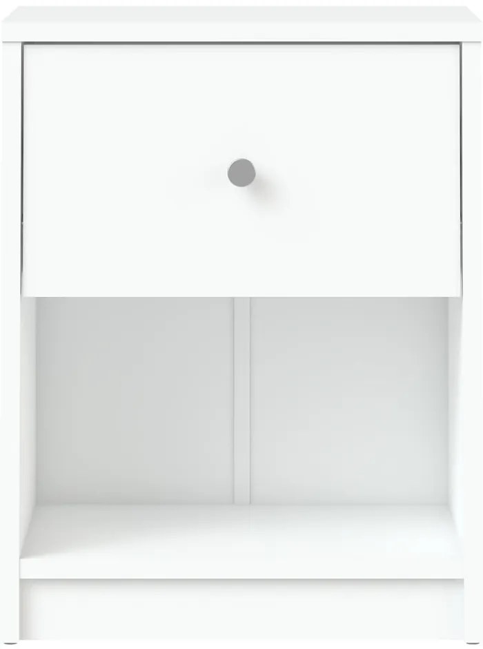 Бяло нощно шкафче с рафтове May - Tvilum