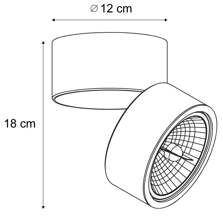 Модерен таванен прожектор бежов G9 кръгъл въртящ се и накланящ се - Go Nine