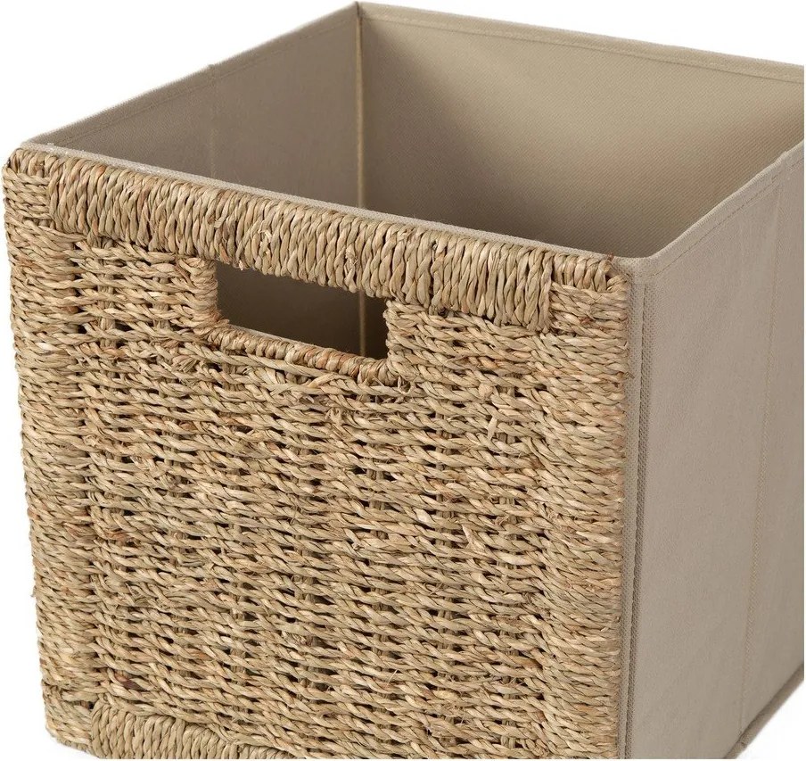 Кутия за съхранение от морска трева в естествен цвят 30x30x30 cm – Compactor
