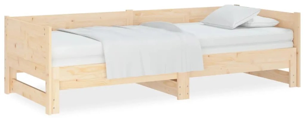 820257 vidaXL Разтегателна кушетка, борово дърво масив, 2x(80x200) см