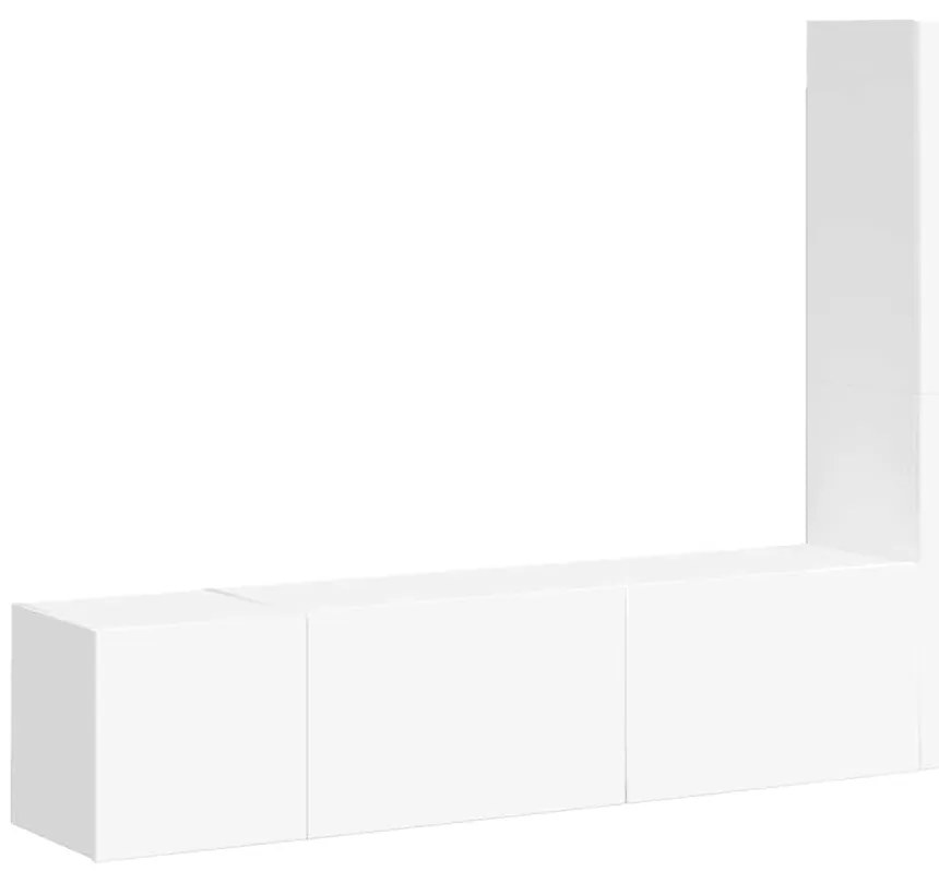 3078656 vidaXL Комплект ТВ шкафове от 3 части, бял, инженерно дърво