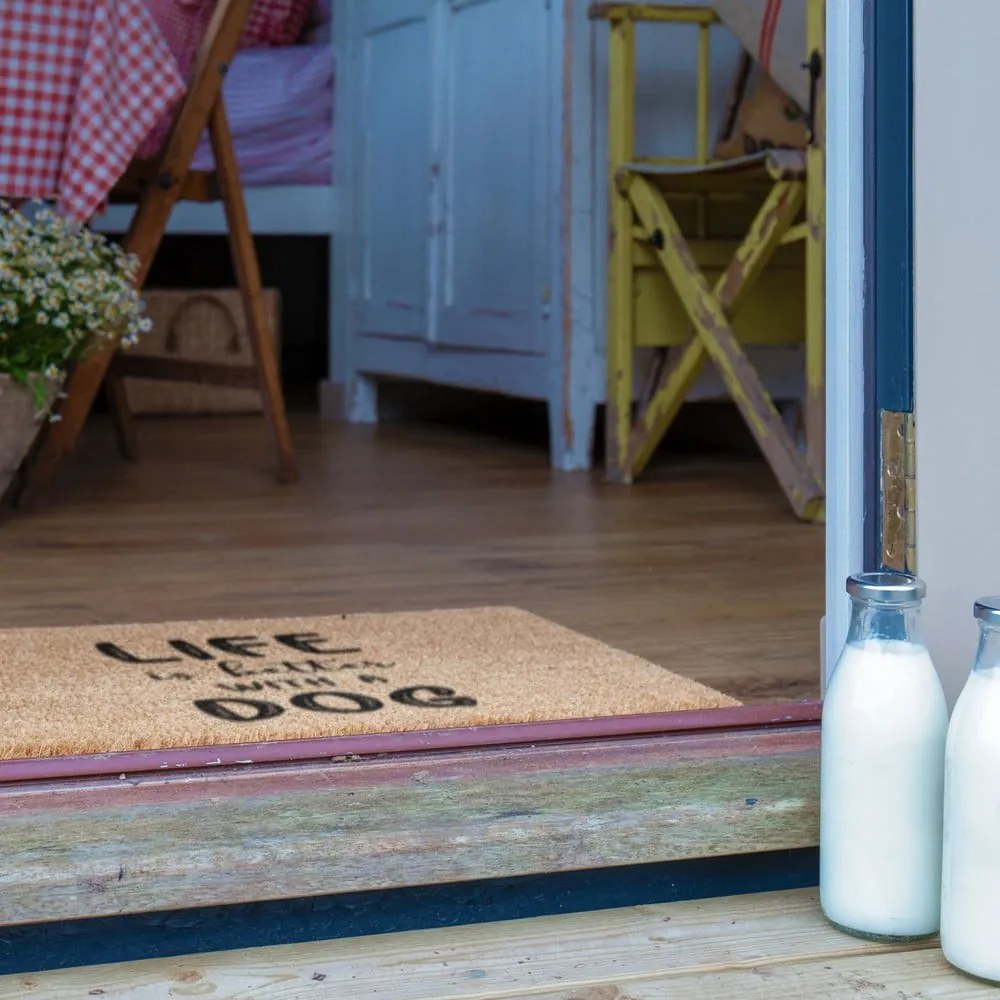 Изтривалка от кокосови влакна 60x90 cm Life Is Better With a Dog – Artsy Doormats