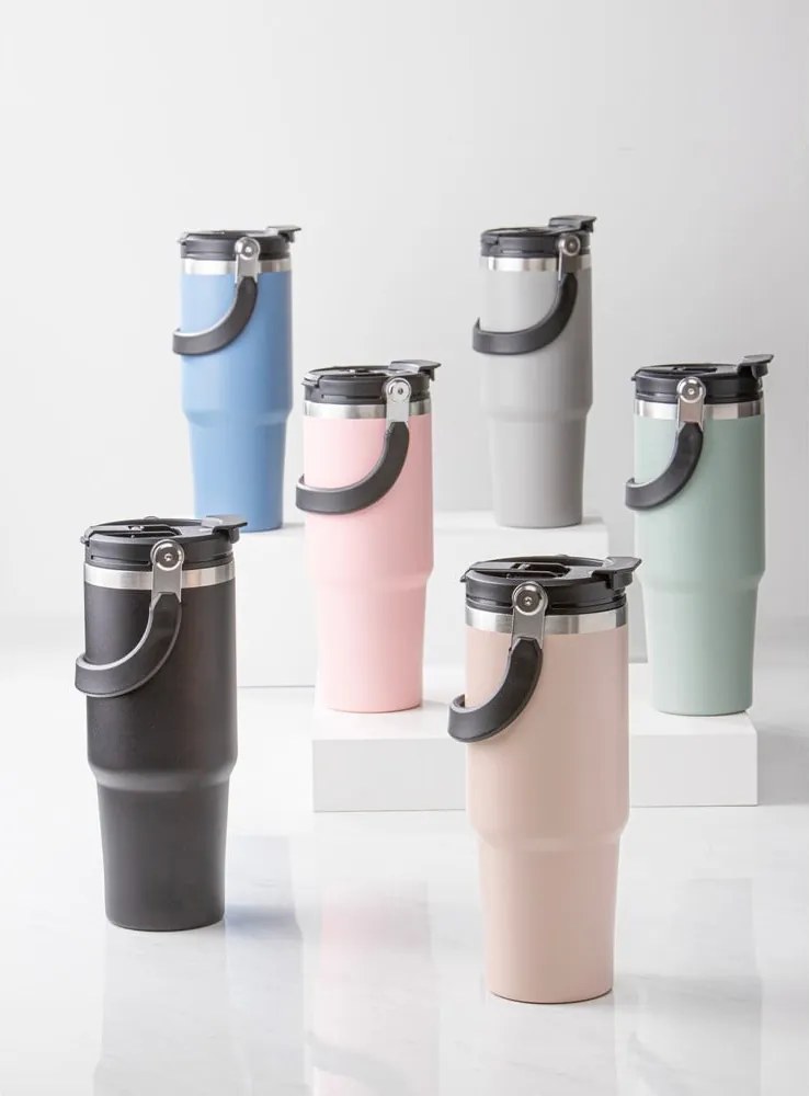 Сива бутилка за пътуване бутилка от неръждаема стомана 1 l Eco – Ladelle