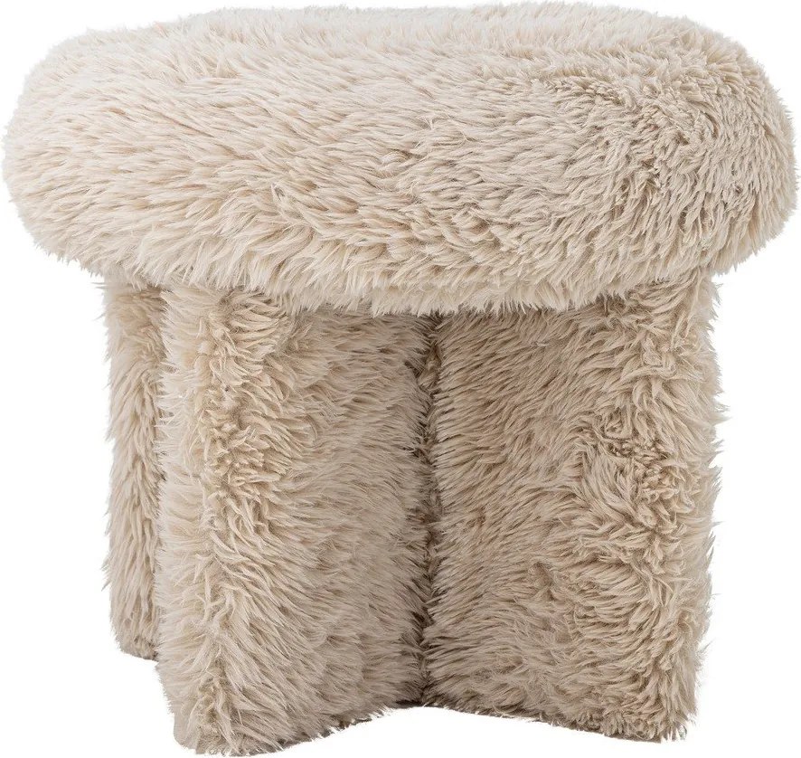 Бежова табуретка от изкуствен косъм Frikka – Bloomingville