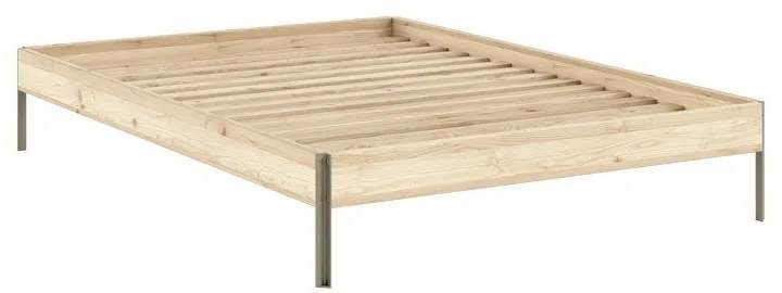 Двойно легло 180x200 cm от масивен бор без табла с включена подматрачна рамка в естествен цвят Core – Karup Design