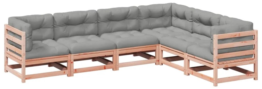 3299458 vidaXL Градински комплект с възглавници, 6 части, дугласка ела масив