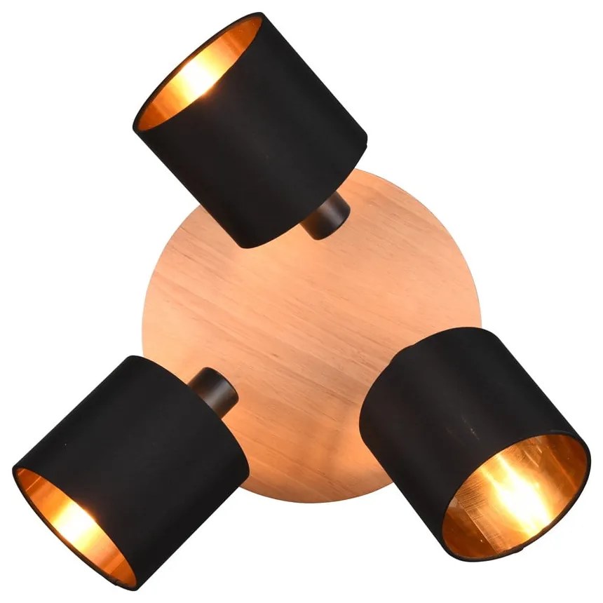 Прожектор в черен и естествен цвят ø 12 cm Tommy – Reality