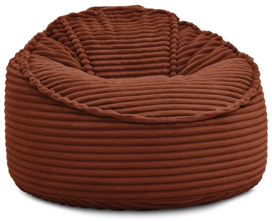 Пуф от рипсено кадифе в тухлен цвят Socrate – Bobochic Paris