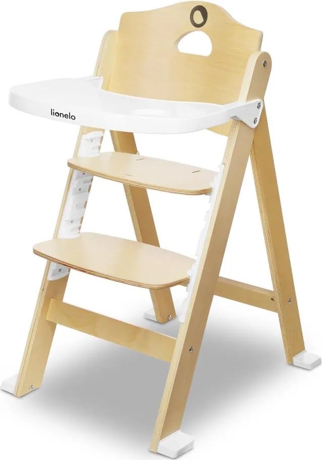 Lionelo - Детско столче за хранене 3 в 1 FLORIS Бял/натурален