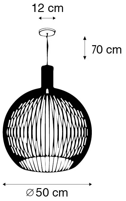 Дизайнерска висяща лампа златна 50см - Wire Dos