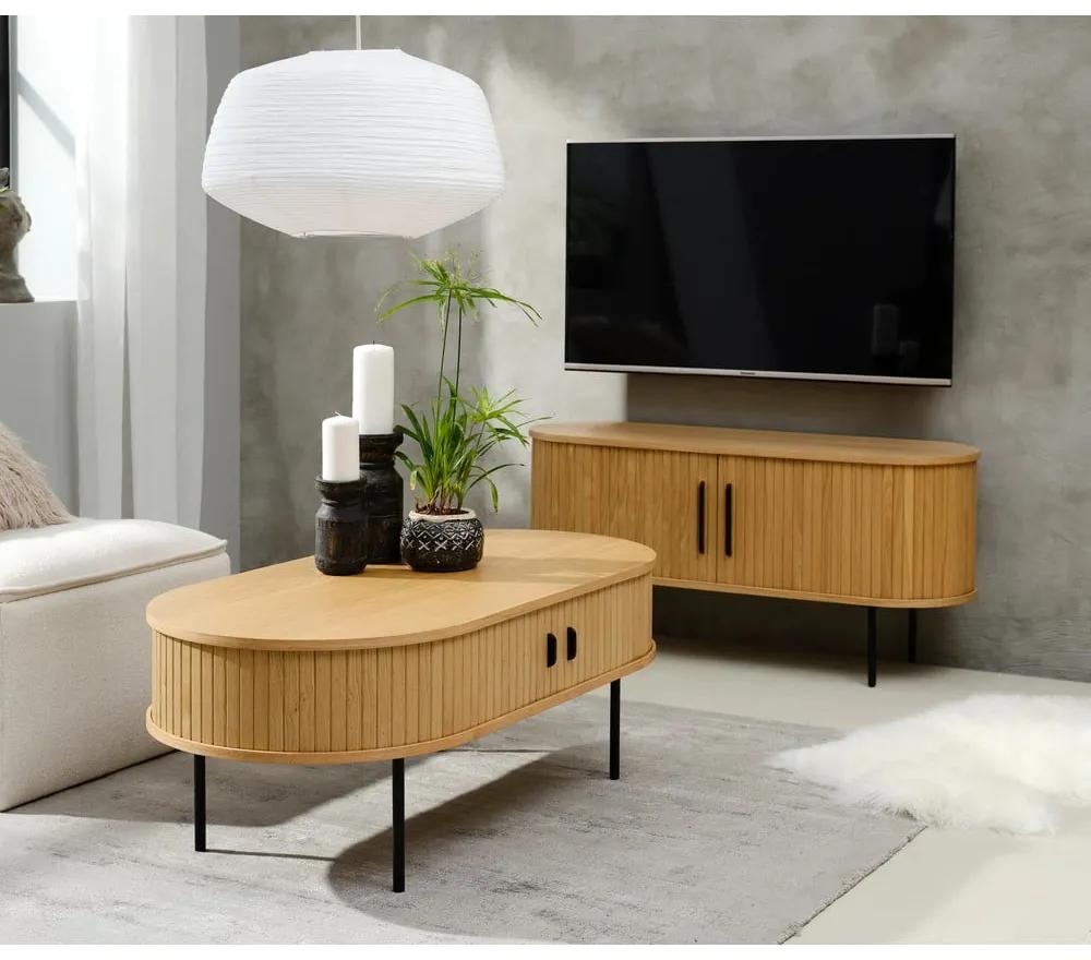 Масичка за кафе от дъб в естествен цвят 60x120 cm Nola - Unique Furniture