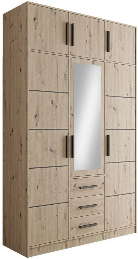 Гардероб Kos 3D 3 врати с горно съхранение