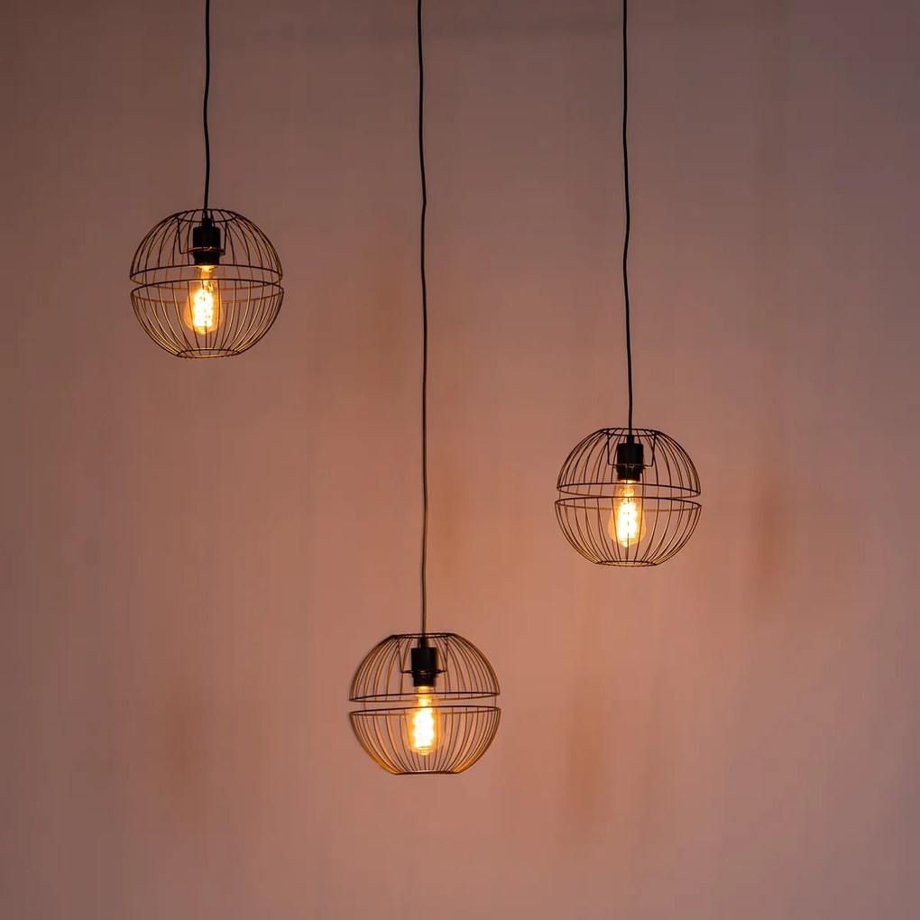 Модерна висяща лампа черна 3-светлина - Sphaera