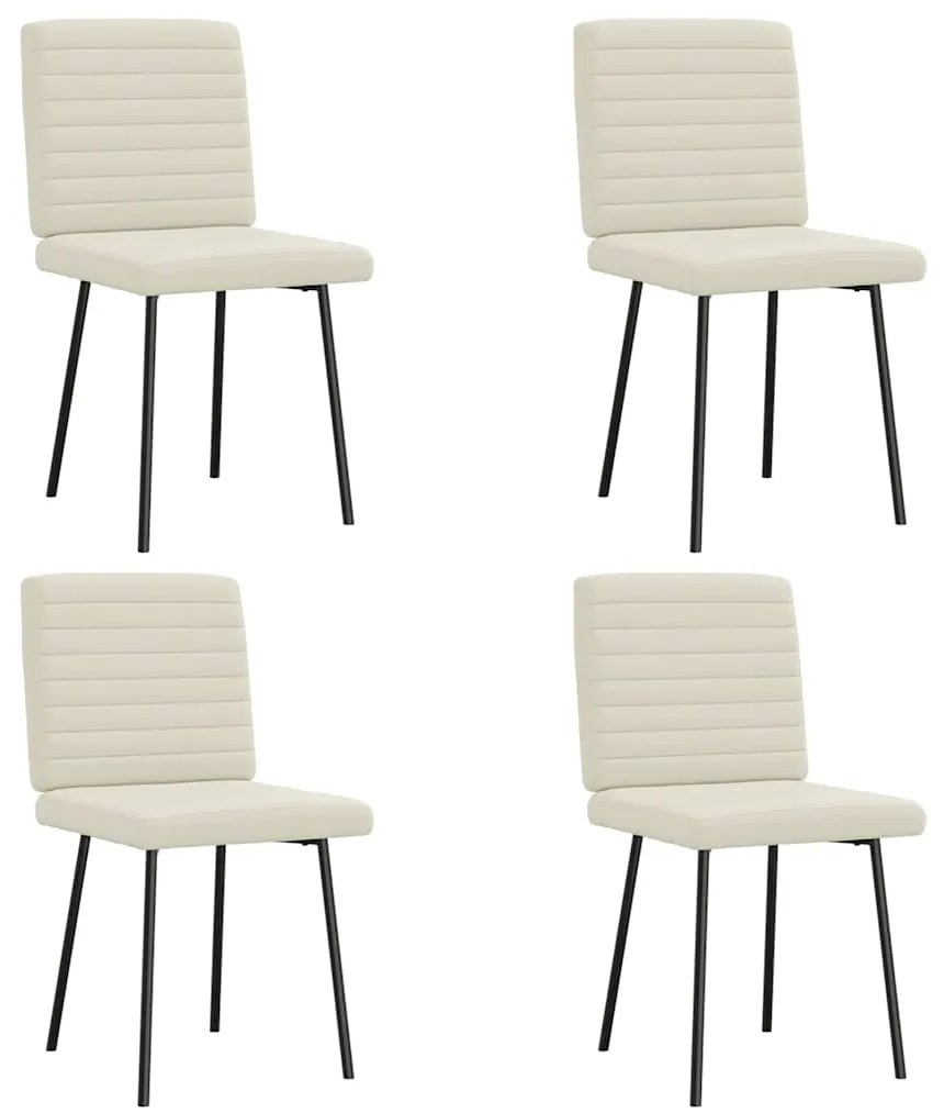 3315265 vidaXL Трапезни столове, 4 бр, кремави, кадифе
