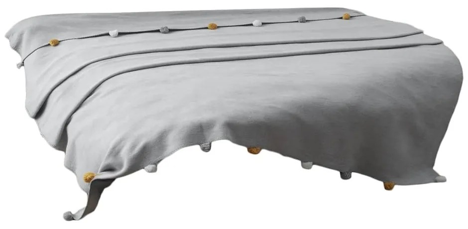 Сиво покривало за легло от флийс 150x200 cm Pom Pom – Mijolnir