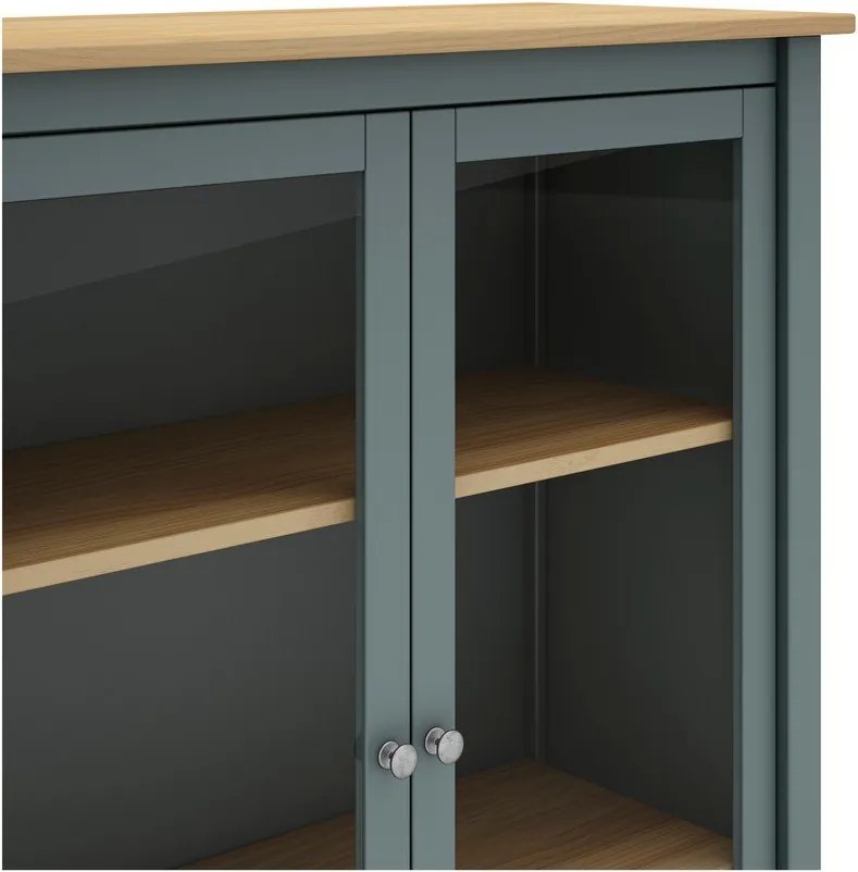 Витрина сиво-зелена от масивен бор 90x110x40 cm Misti – Marckeric