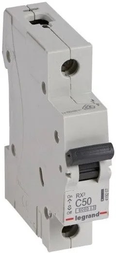 Legrand Автоматичен прекъсвач RX3 1P 50A крива С 6kA  - 419207