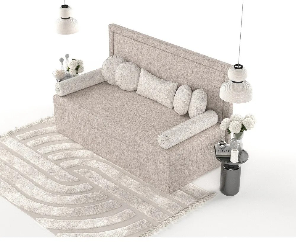 Светлокафяво тапицирано единично легло 100x200 cm Scala – Maison de Rêve