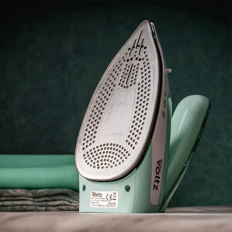 Туристическа ютия Oliver Voltz OV51050K, 1100W, 55 ml, Сгъваема, Защита прегряване, Тюркоаз/Бял