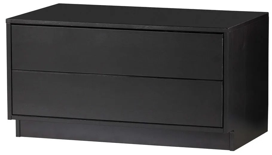 Черна модулна телевизионна масичка от борова дървесина 75x40 cm Finca - WOOOD