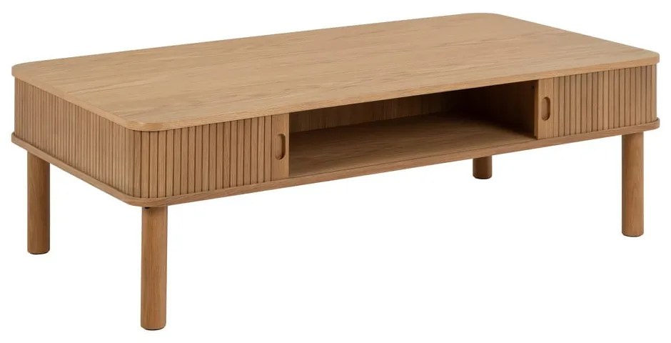 Масичка за кафе от дъб в естествен цвят 70x130 cm Langley – Actona