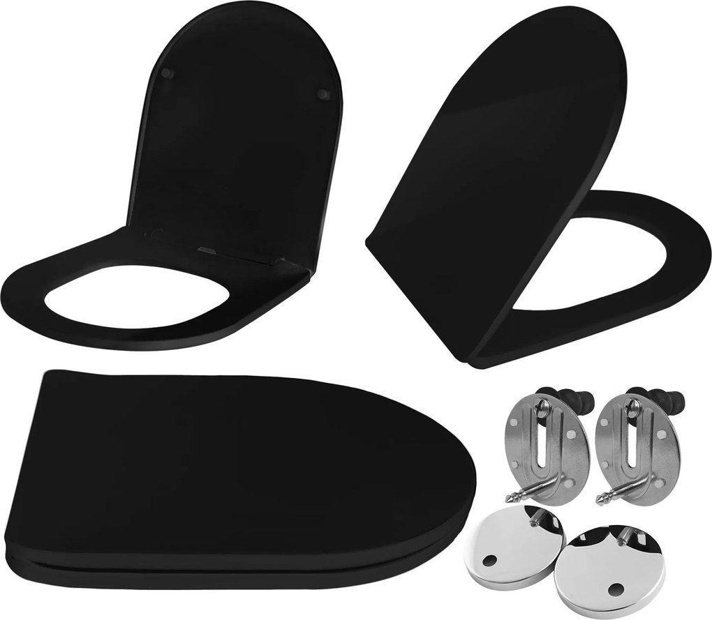 Тоалетна чиния CARLO FLAT UF BLACK MATT