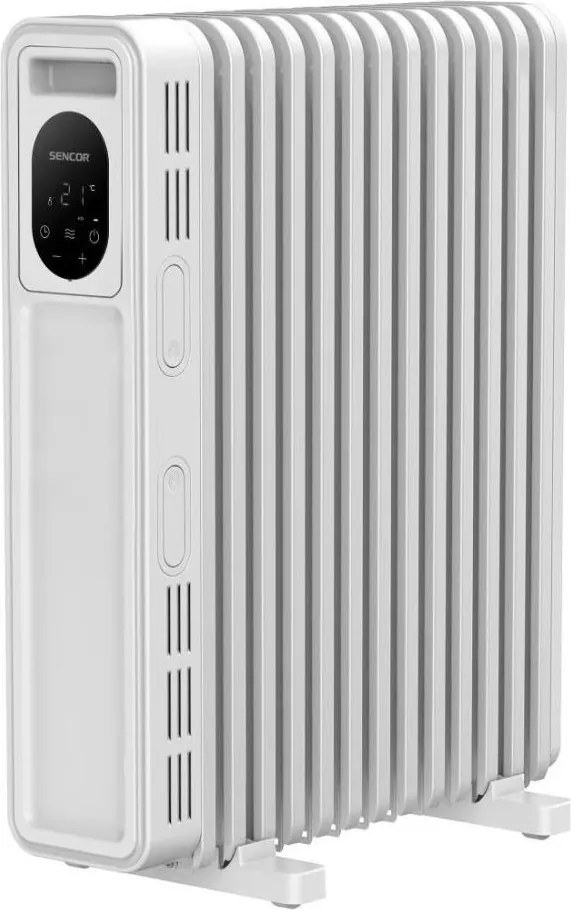 Sencor - Маслен радиатор с 13 ребра 1000/2500W/230V бял + дистанционно управление