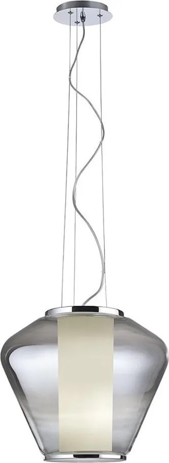 Redo 01-1139 - Пендант на кабел FUSION 1xE27/42W/230V Ø30 см лъскав хром/опушено