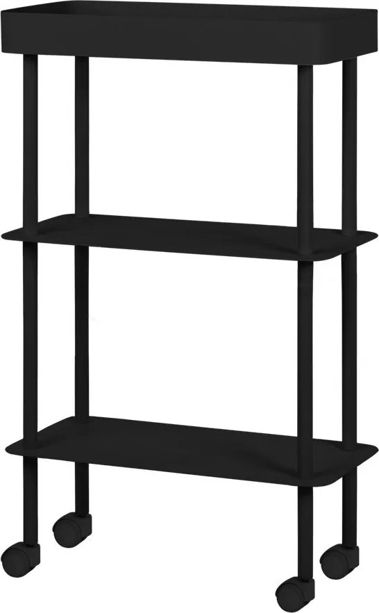 Черен метален подвижен стелаж 60x97x30 cm Nolle – noo.ma